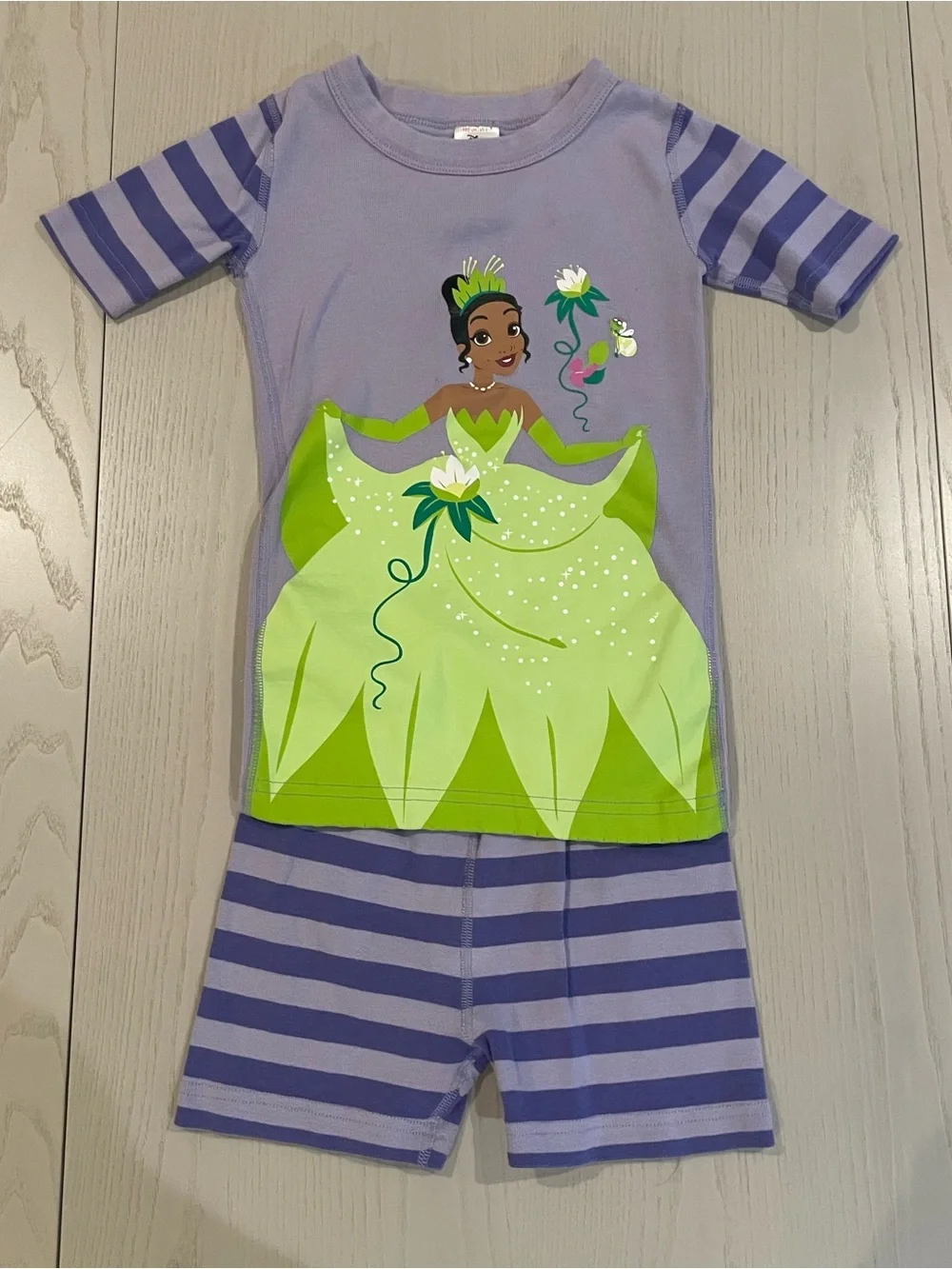 Hanna Andersson Disney Tiana Princess Frog HannaJams Pajama Set - Size 6-7